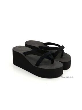 Platform Wedge Flip Flops Sandals Thick Sole Slip On Comfort